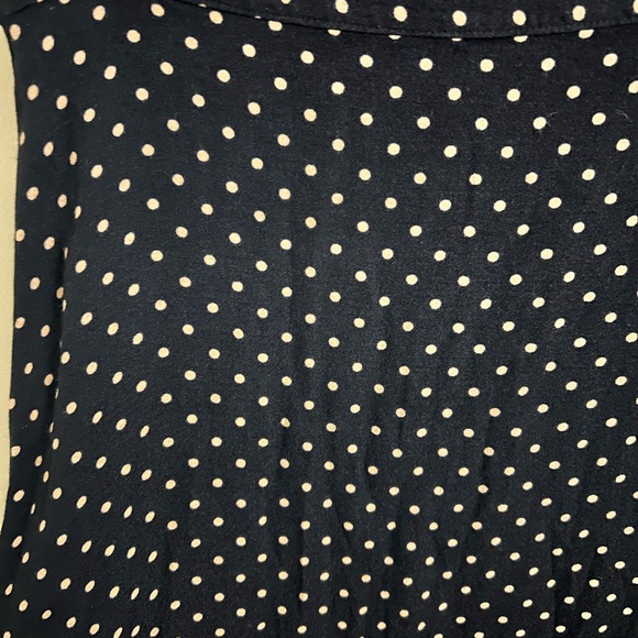 Reformation Navy and Pink Polka Dot Midi a line Skirt - Picture 2 of 5